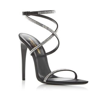 YSL Gippy Crystal Ankle-Strap Sandals Size US 9 EU 39 NWT